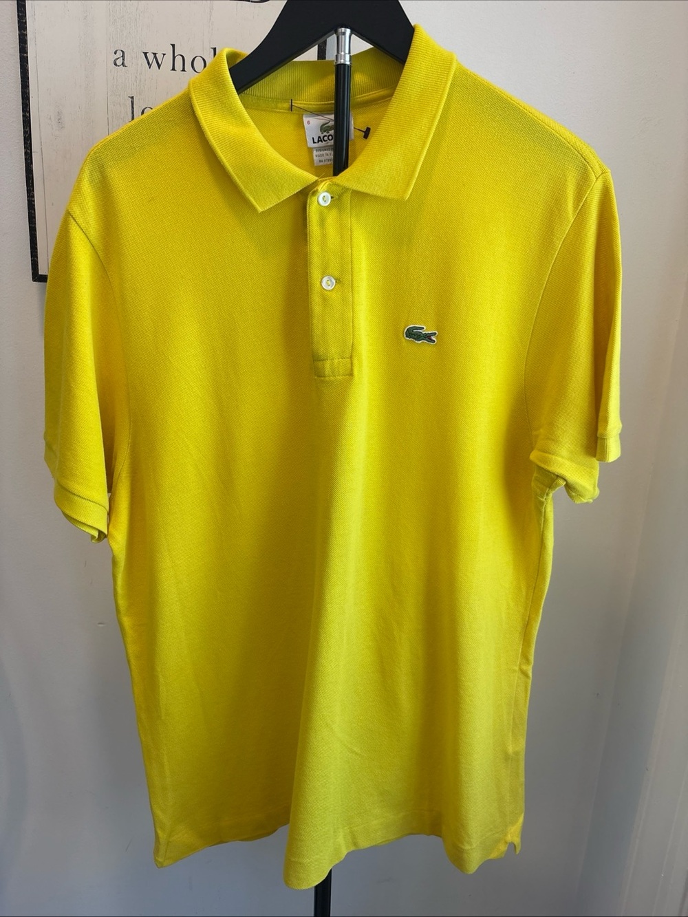 Lacoste Men's Vintage Polo Shirt Size 6 Model 5191L Rare- Mens Large Rare Yellow